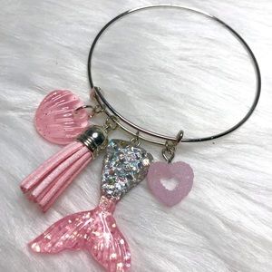 Mermaid Tail Charm Bangle Bracelet